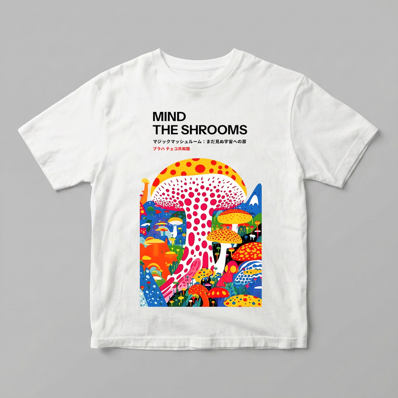 Mind The Shrooms Tee - bílé