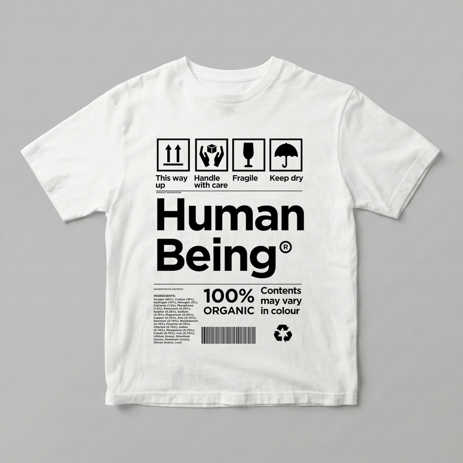 Human Being Tee - bílé